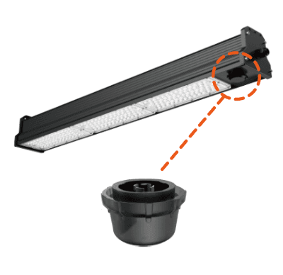 HBE linear high rack LED high bay light CASAMBI ready wireless module for Zhaga receptacle
