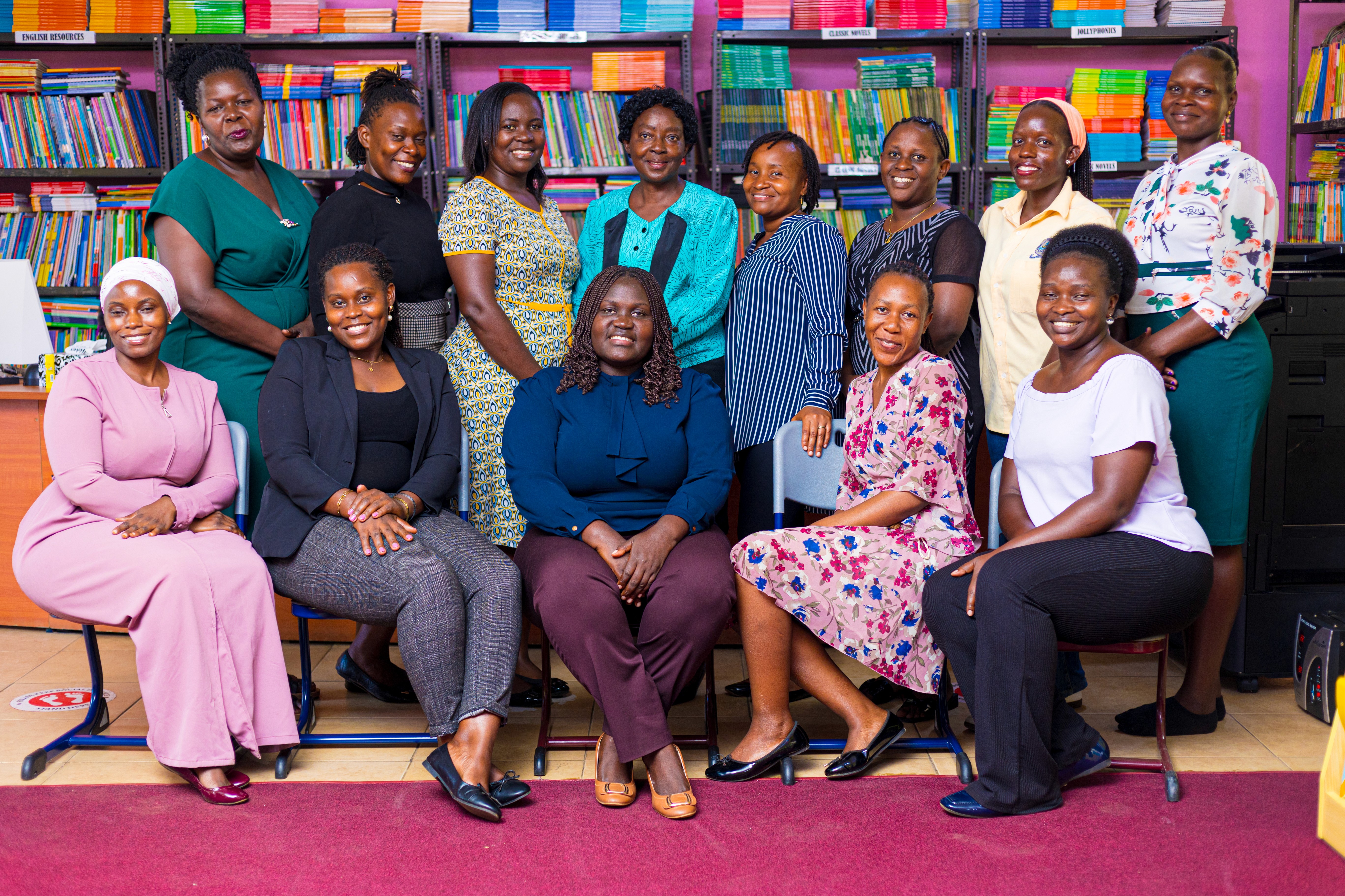 A school building stands against the backdrop of a clear sky