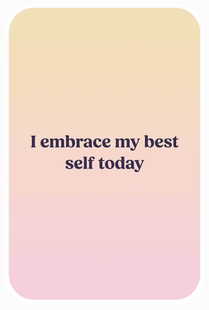 Better app showing an affirmation