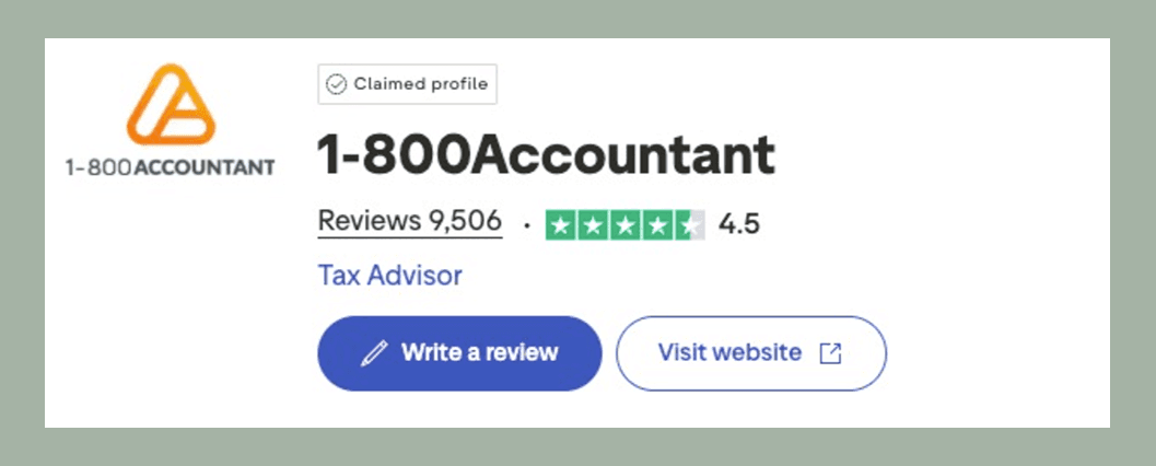 1-800 TrustPilot rating based on 9,500+ reviews