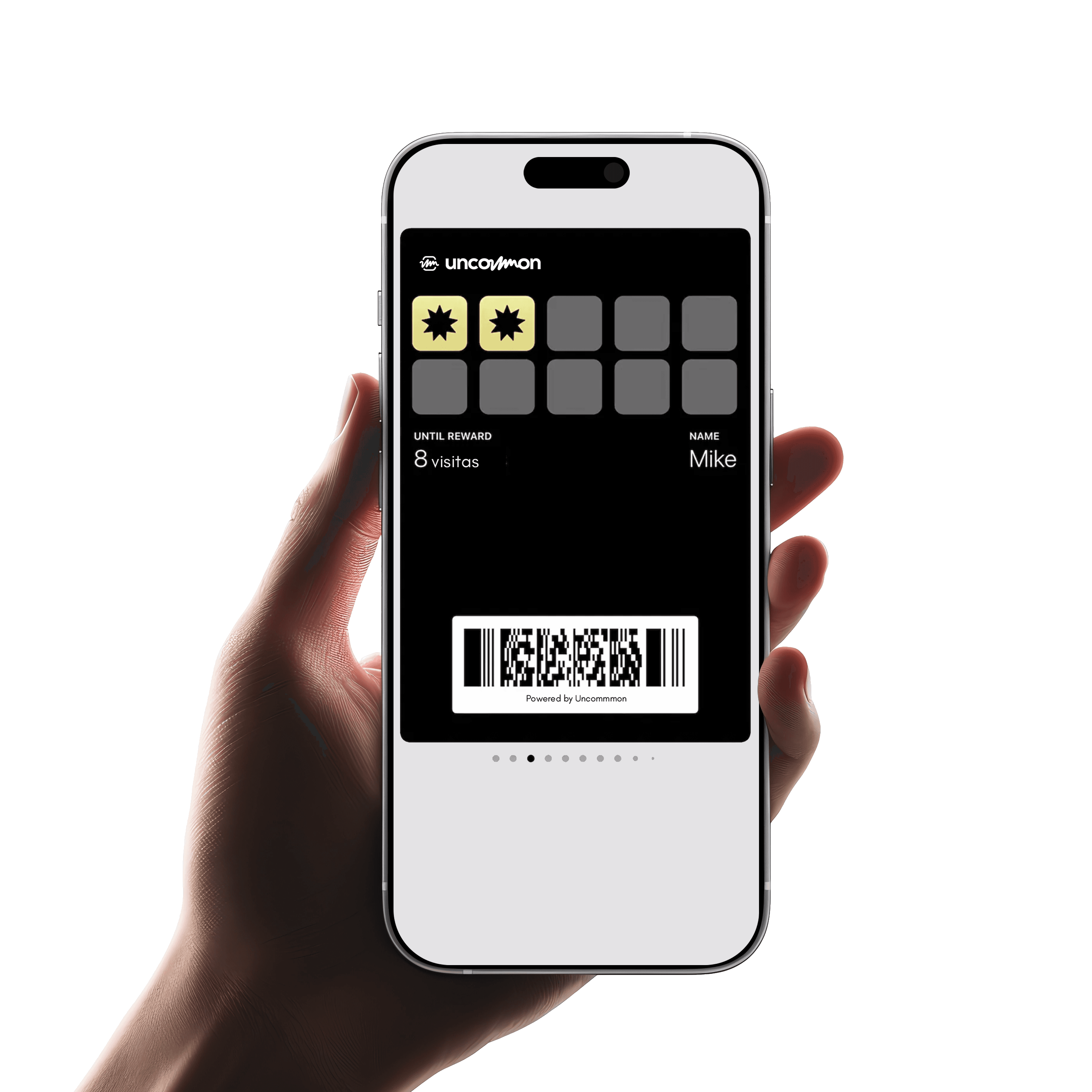 Tarjeta digital de fidelidad en Apple Wallet y Google Wallet para restaurantes, bares y cafeterías. Herramienta de Uncommmon que permite enviar promociones, recompensas y recordatorios geolocalizados, mejorando la fidelización y la experiencia del cliente con marketing digital automatizado.