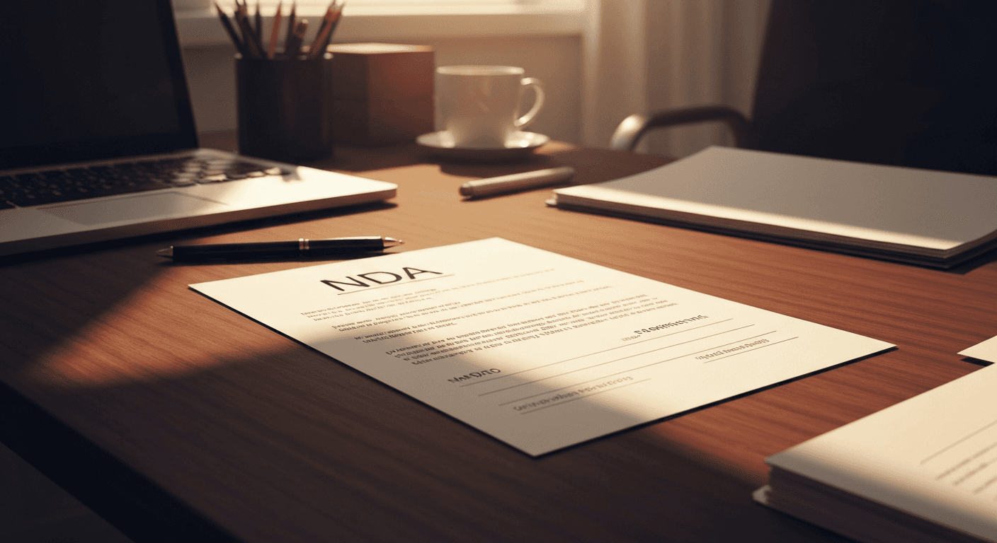 NDA document on office desk