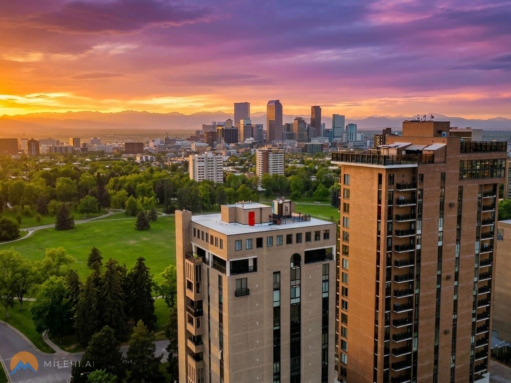An aerial view of a home