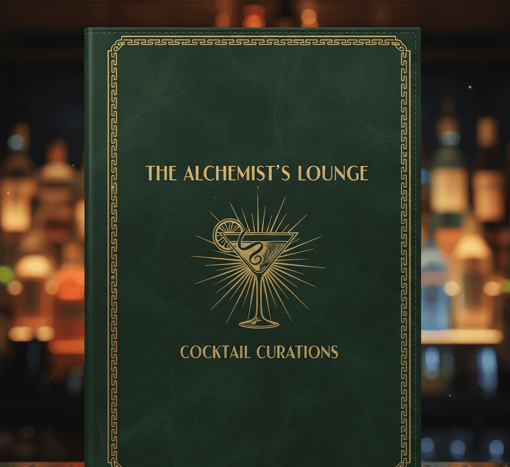 Cocktail menu book
