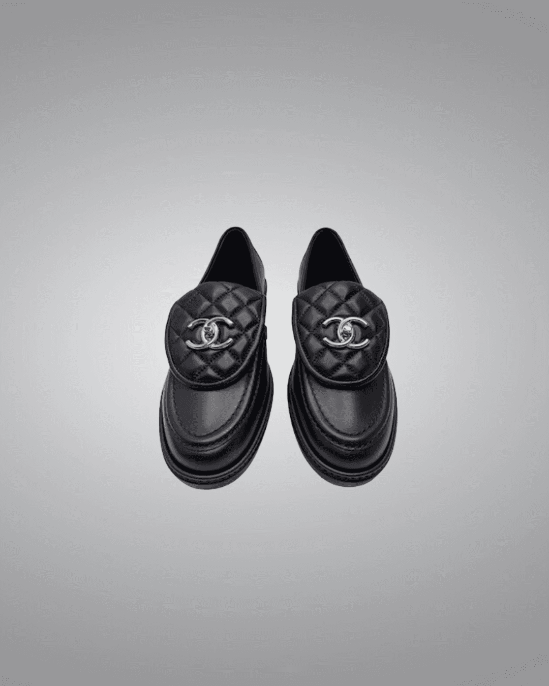 Chanel Quilted Leather Loafers Black