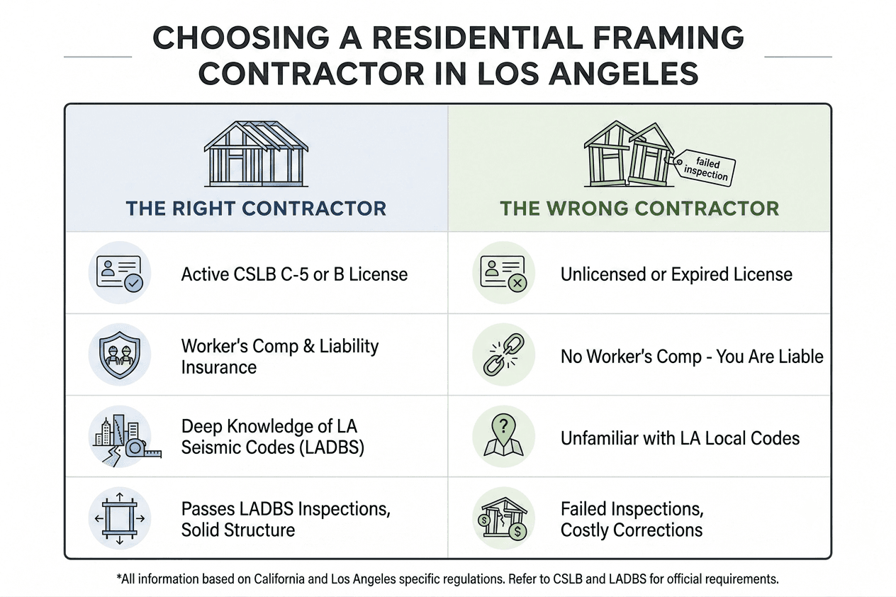 Choosing the right residential framing contractor comparison