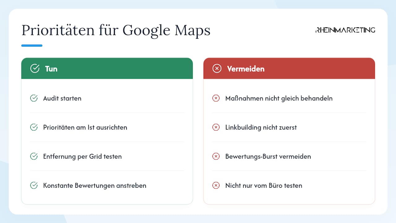 Was die meisten Ratgeber zum Google Maps Ranking falsch machen — overview diagram