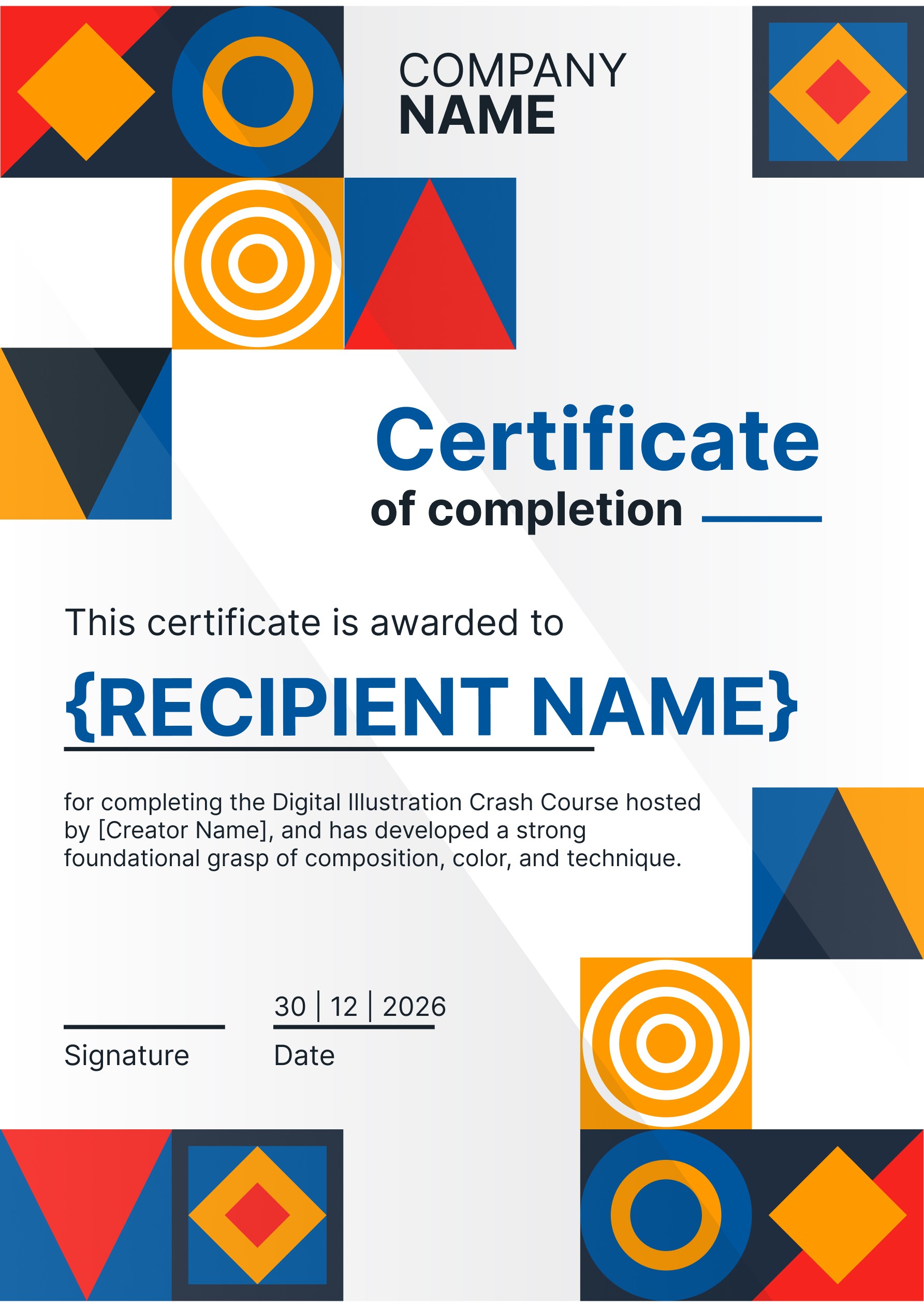 Wauld - Elegant Modern Award Certificate Template