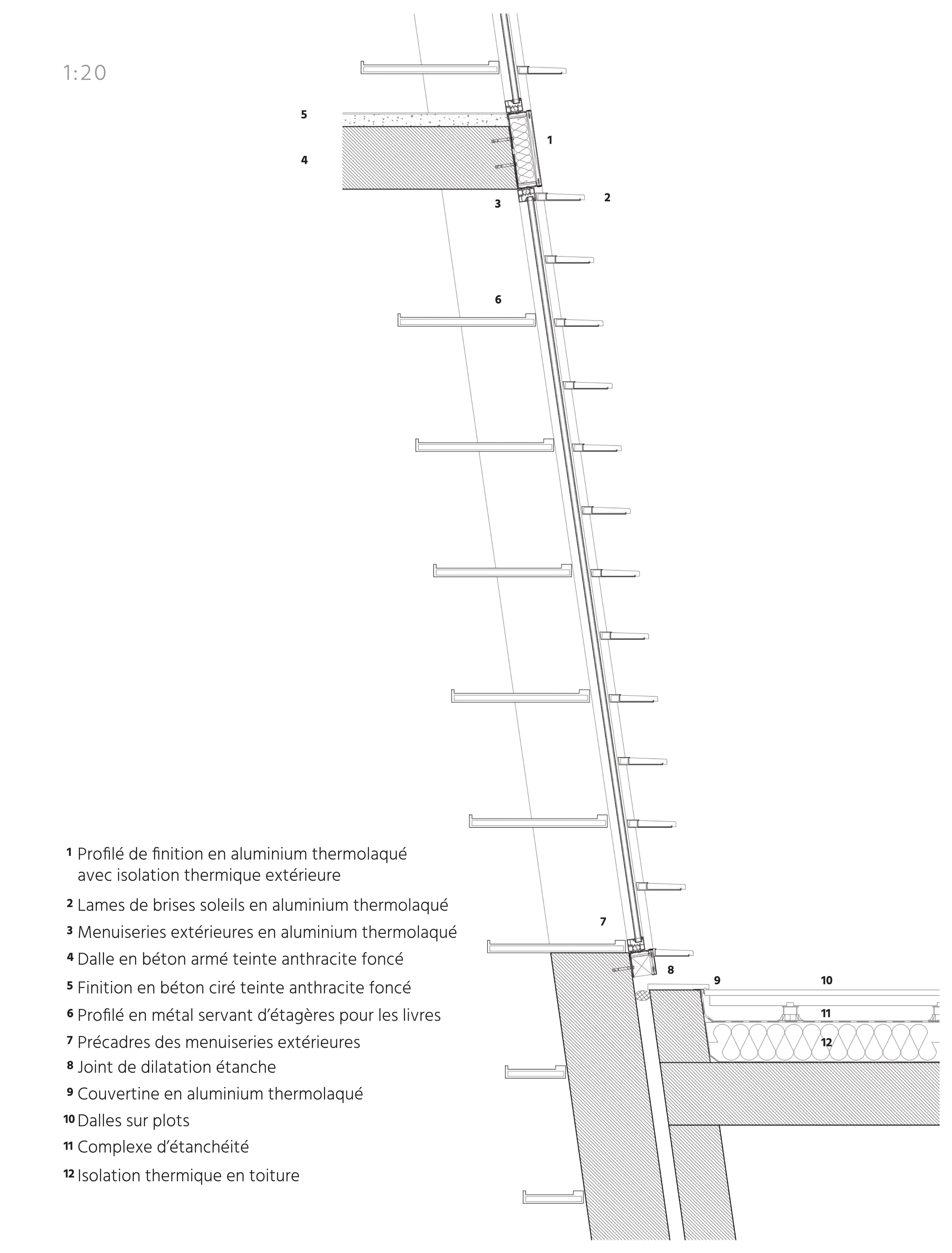 Bibliothéque projet Paris coupe detail