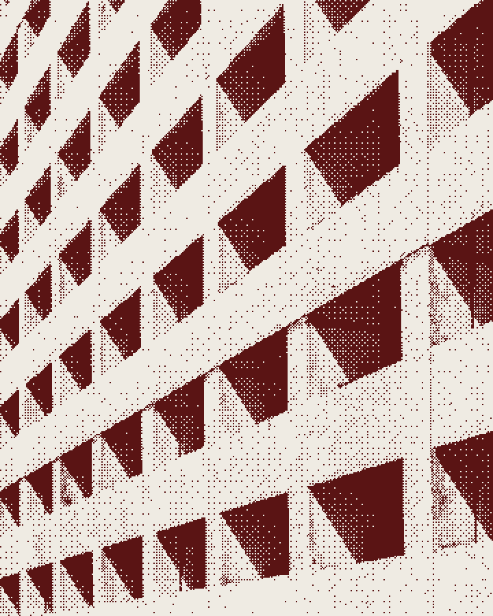 Concrete wall with square openings creating a pattern of shadows