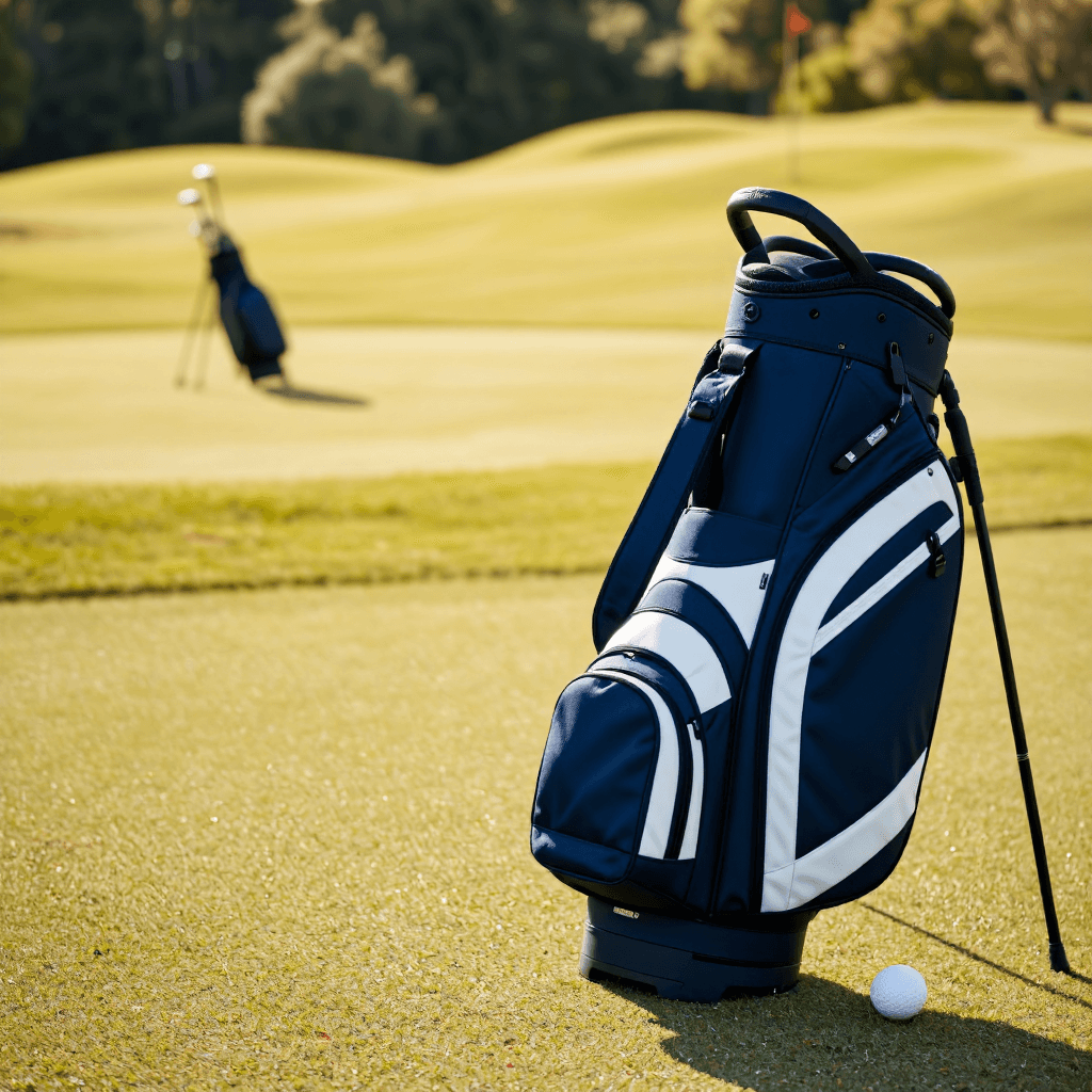 product photography of a golf stand bag