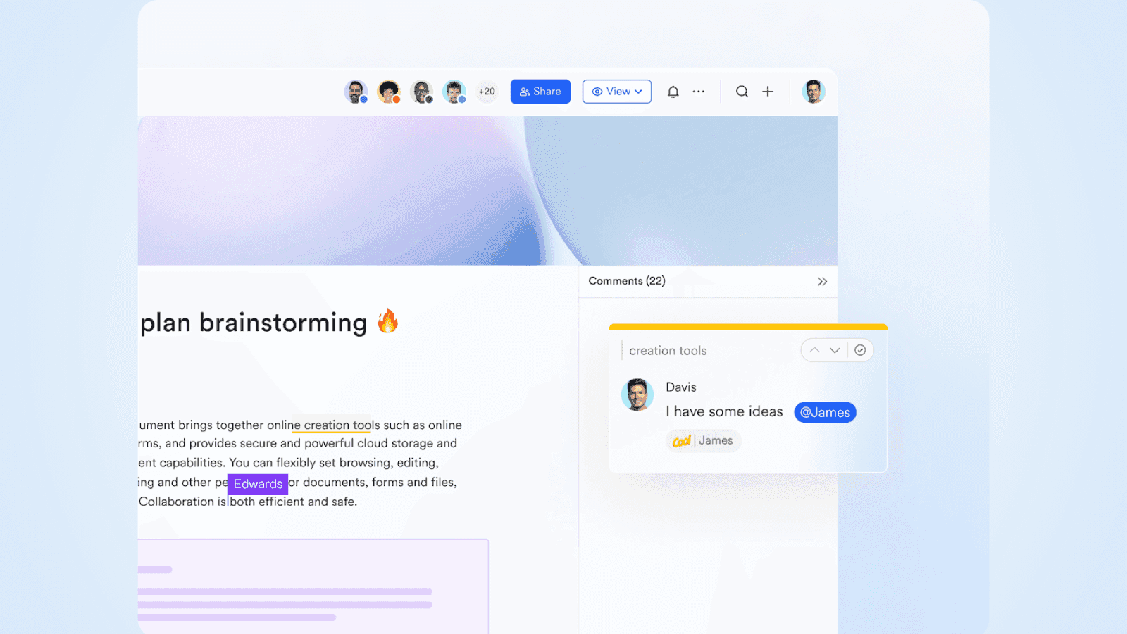 Document collaboration with Lark