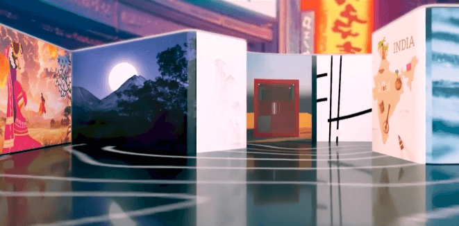 a woman with flowers