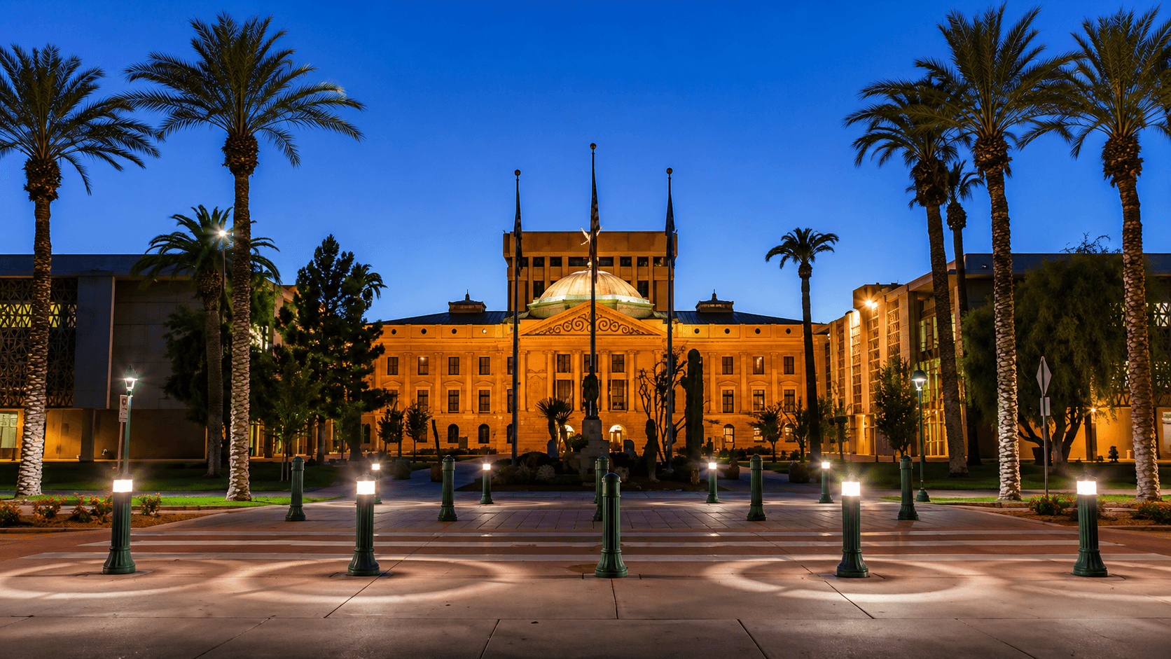 arizona state capitol at sunset