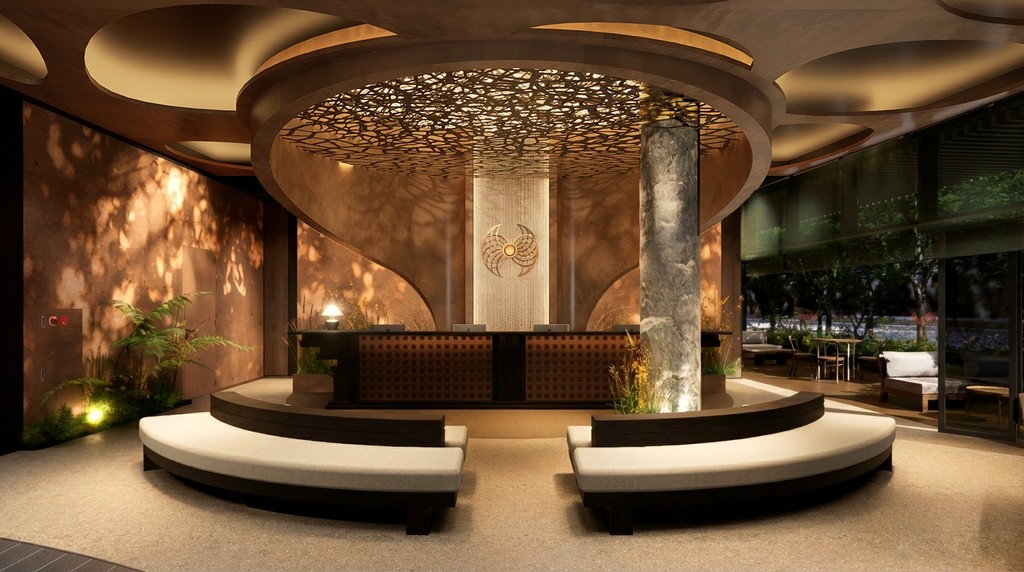 오블리브의원 서울 오리진점 로비 인테리어 전경과 자연 채광이 어우러진 대기 공간