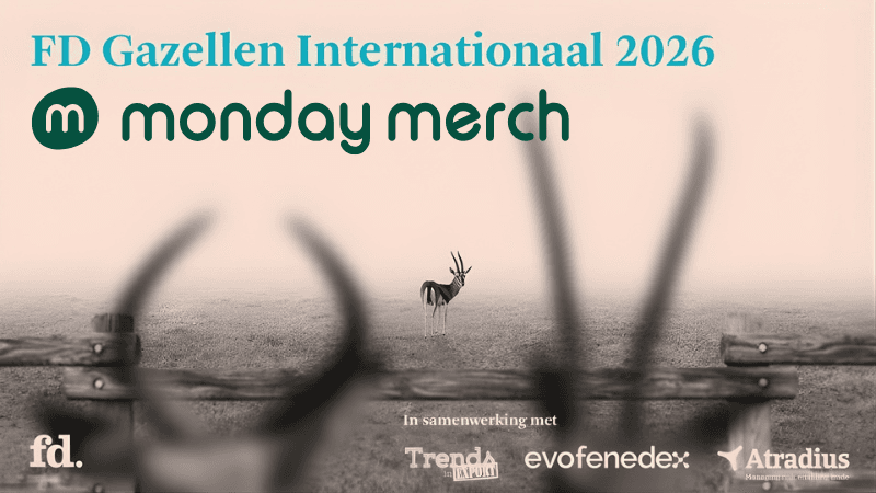 Monday Merch named FD Gazellen Internationaal 2026