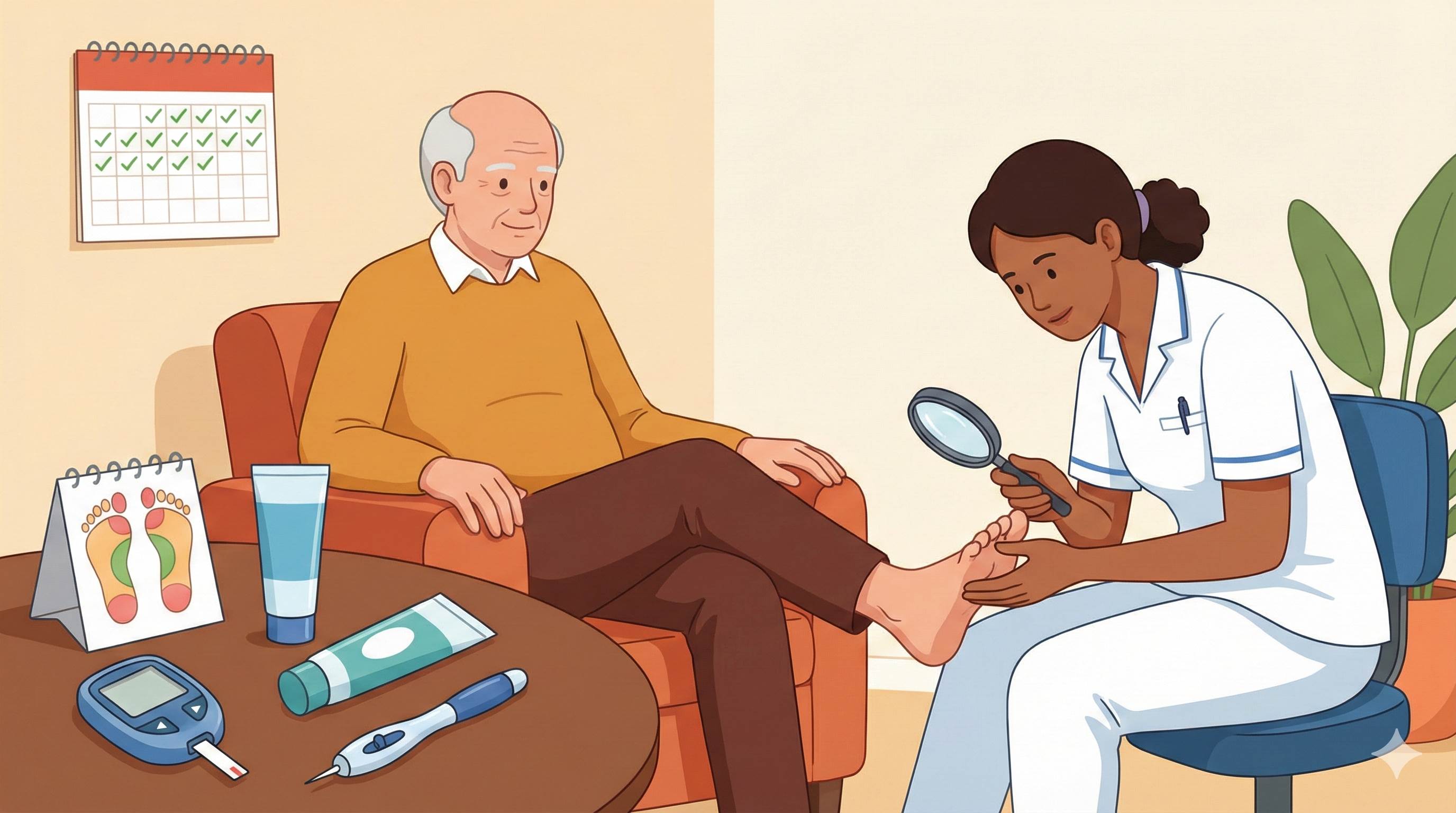 Diabetic foot care at home