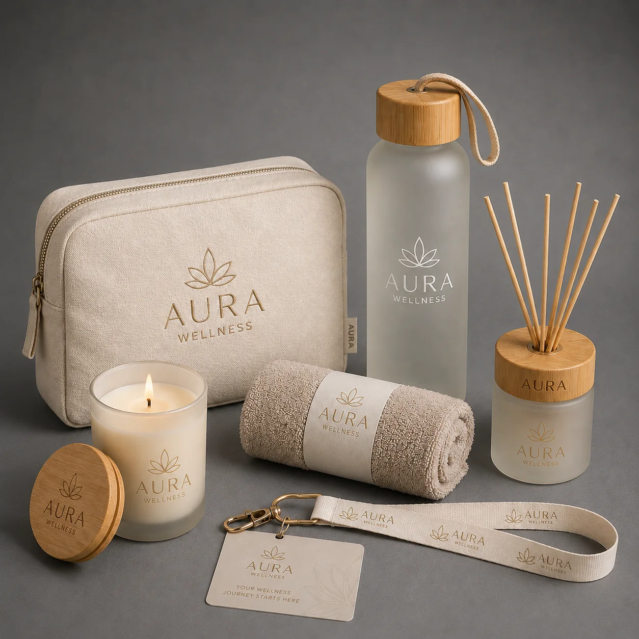 Welcome Pack premium de bienestar y wellness para empresas con productos personalizados