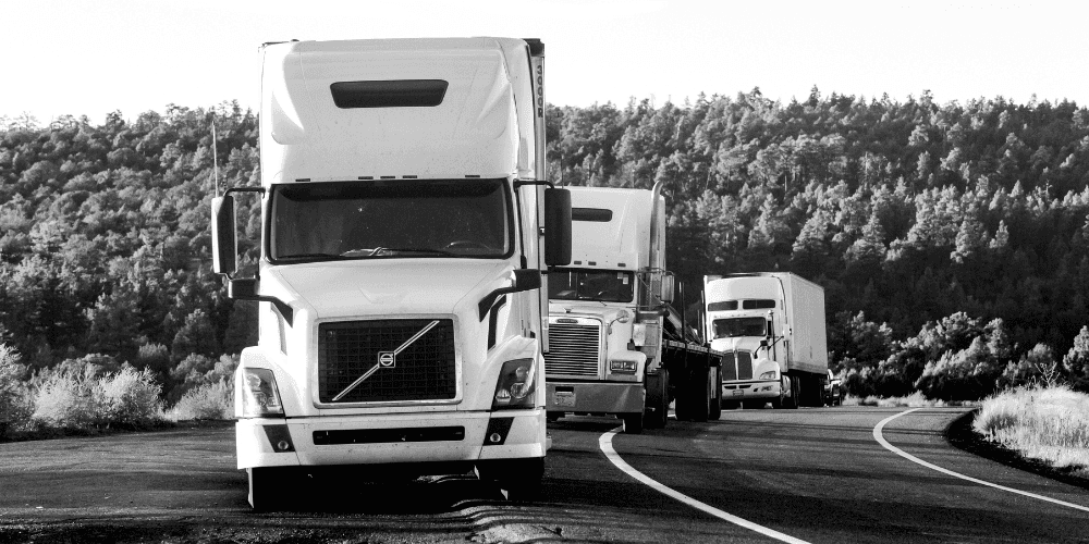 Truck driving on highway