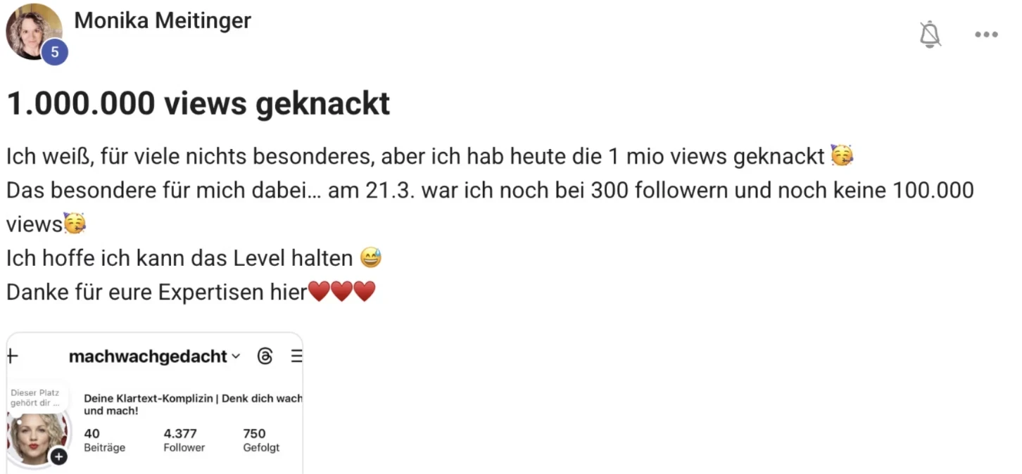 Erfahrungsbericht KI Creator Akademie: Beziehungs-Coachin Monika knackt 1 Million Views