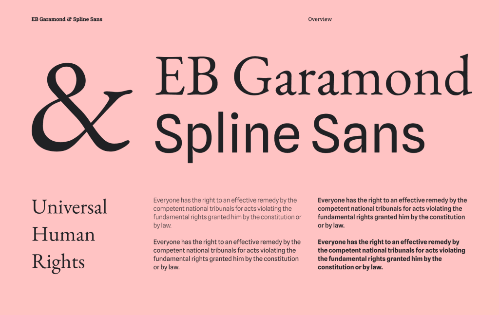 Best fonts for website EB Garamond & Spline Sans