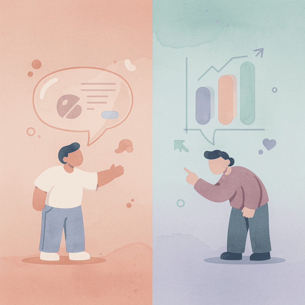 Split scene showing organized vs chaotic AI workflow