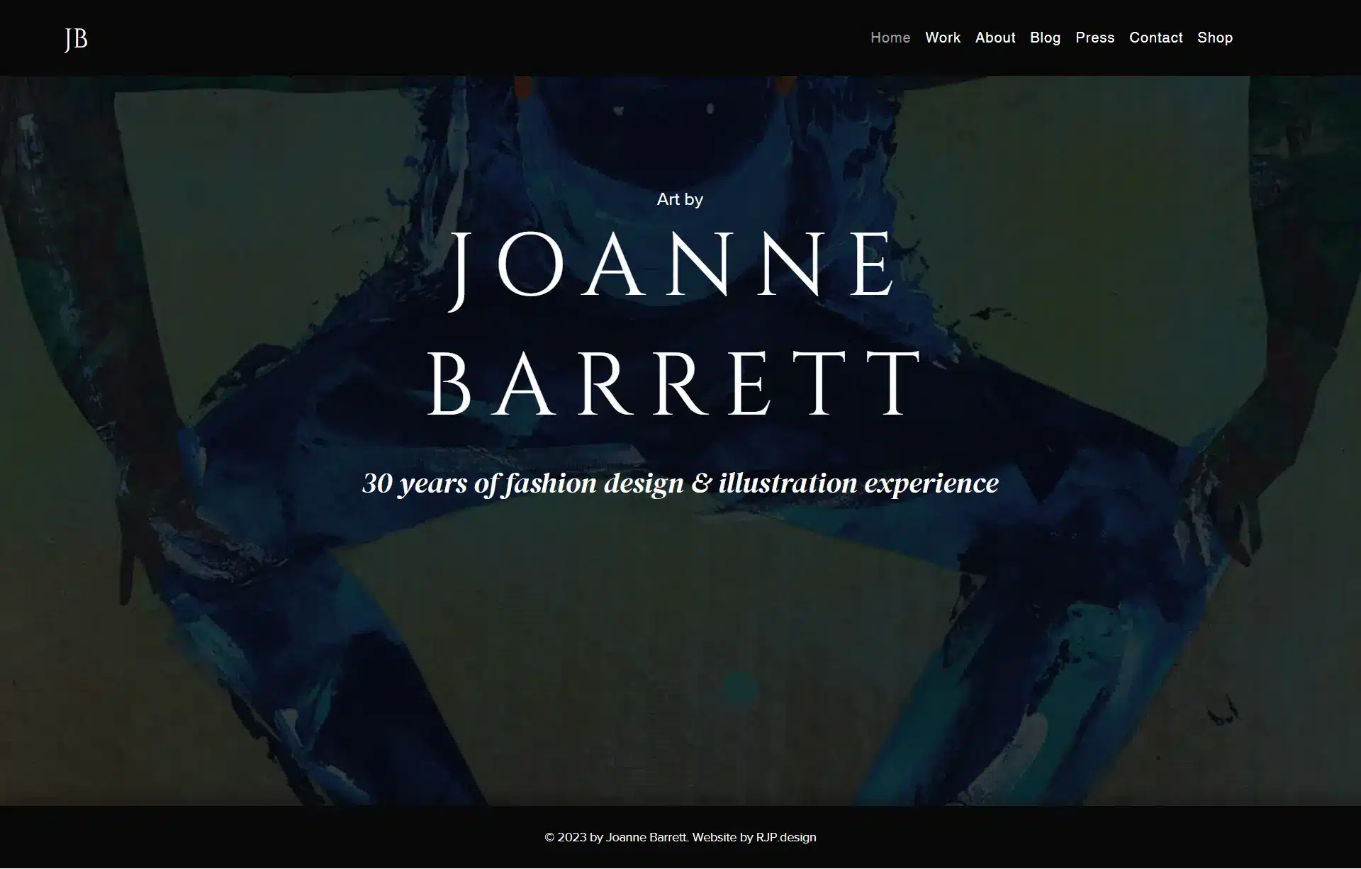 Joanne Barrett website design preview – fashion design and illustration portfolio web design by RJP.design Web Design Agency NYC, showcasing 30 years of creative art and design experience.