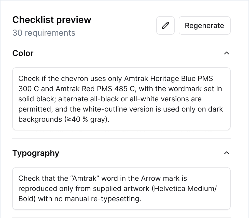 Ai-generated checklists to review anything
