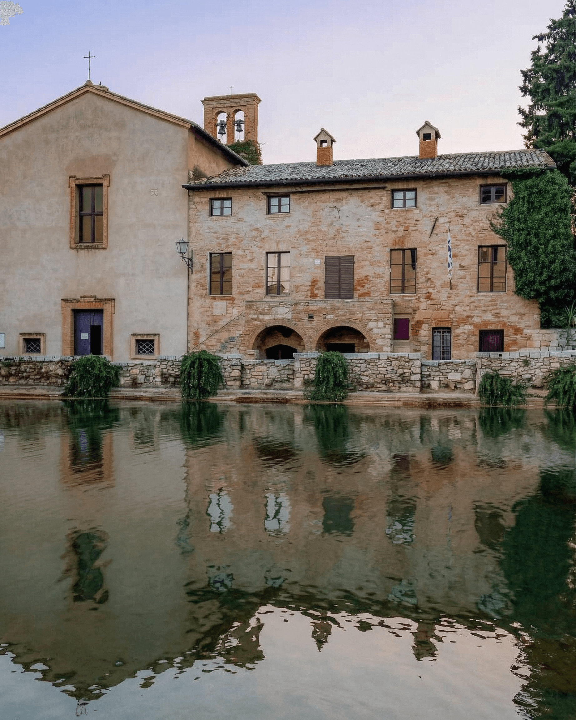 Historic Renaissance thermal pool in Piazza delle Sorgenti, Bagno Vignoni, Val d'Orcia