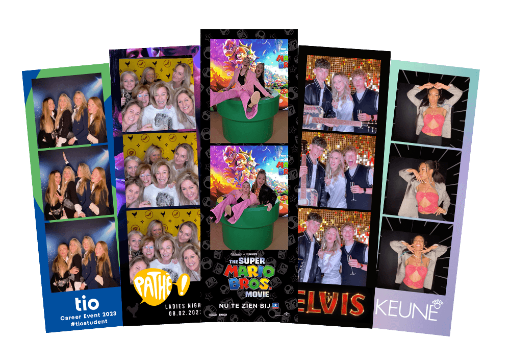 Voorbeeld zakelijke fotostrips van verschillende evenementen.