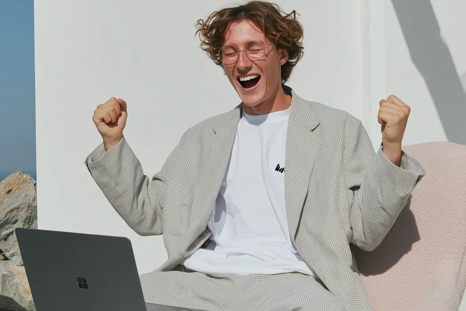 candidate smiling after successful job interview