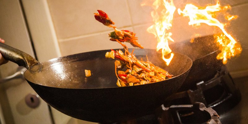 A wok full of delicious food