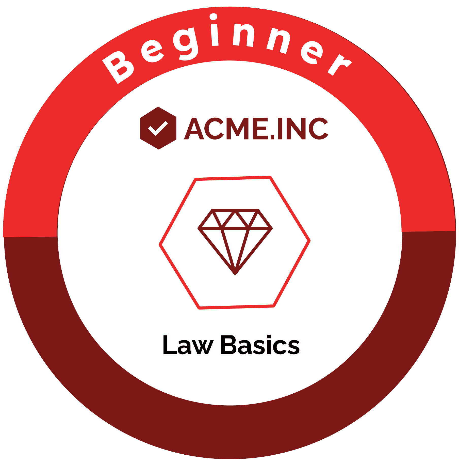 Wauld - Professional and direct red course completion badge template