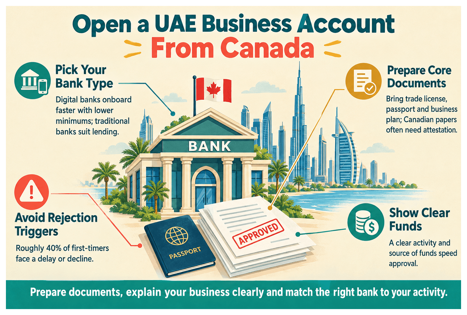 Infographic: How Canadian Founders Can Open a UAE Corporate Bank Account