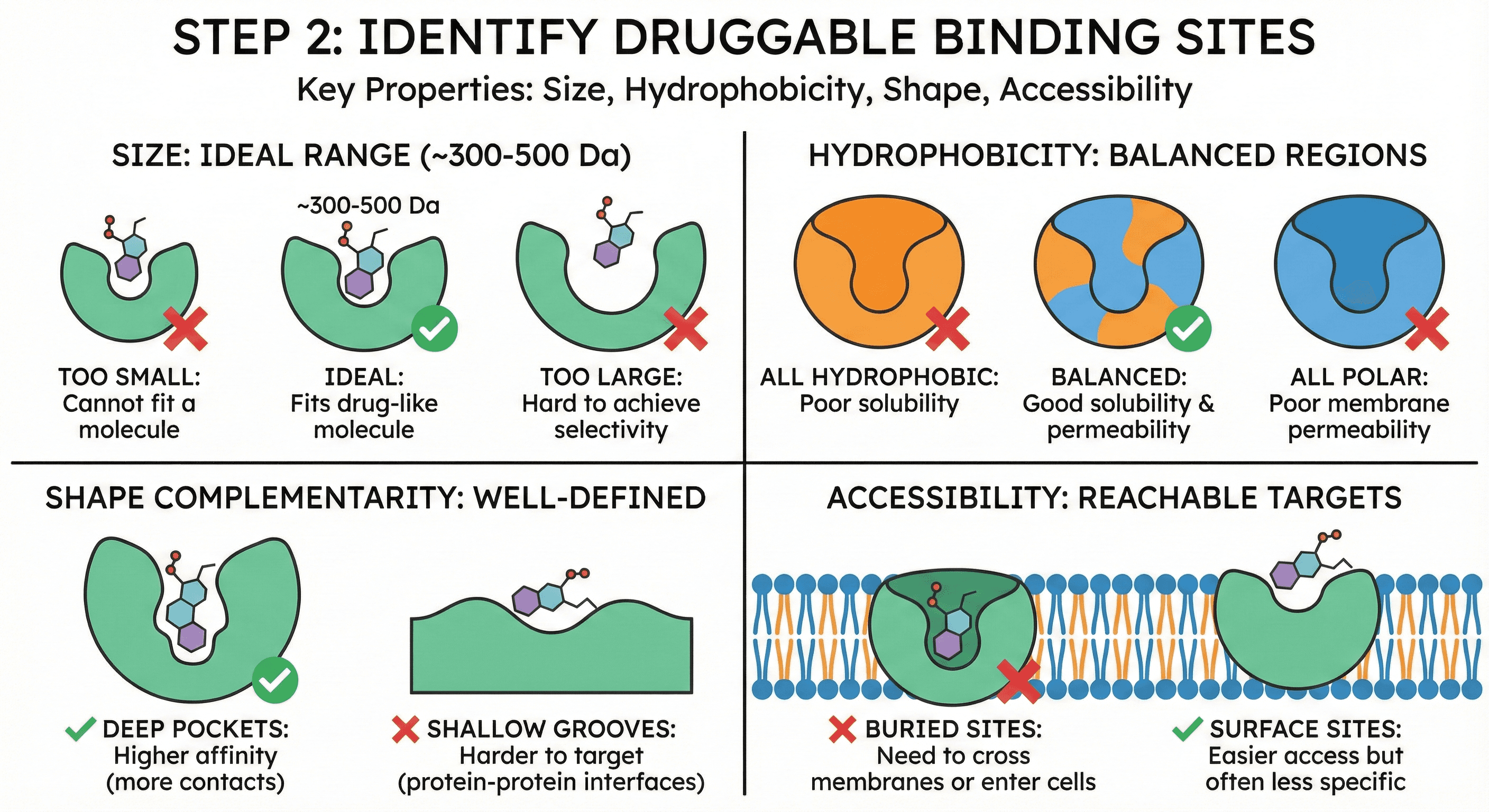 Image Diagram Showcasing Steps for Identifying Druggable Binding Sites