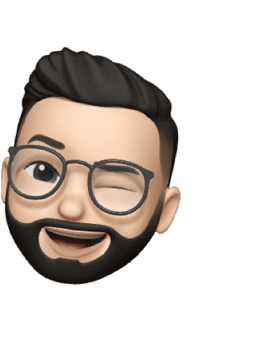 A cartoon-style avatar of a man with glasses and a beard, winking playfully.