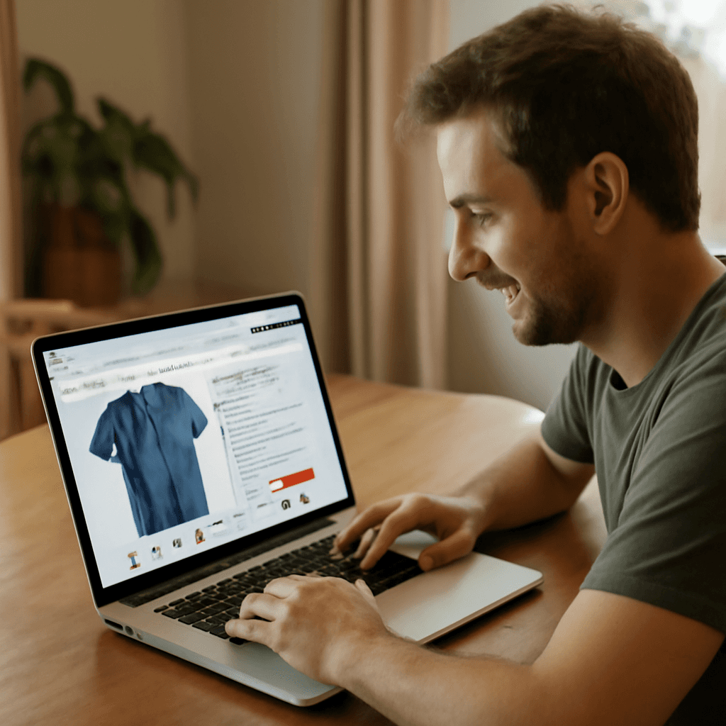 e-commerce website with AI-generated product descriptions leading to high engagement
