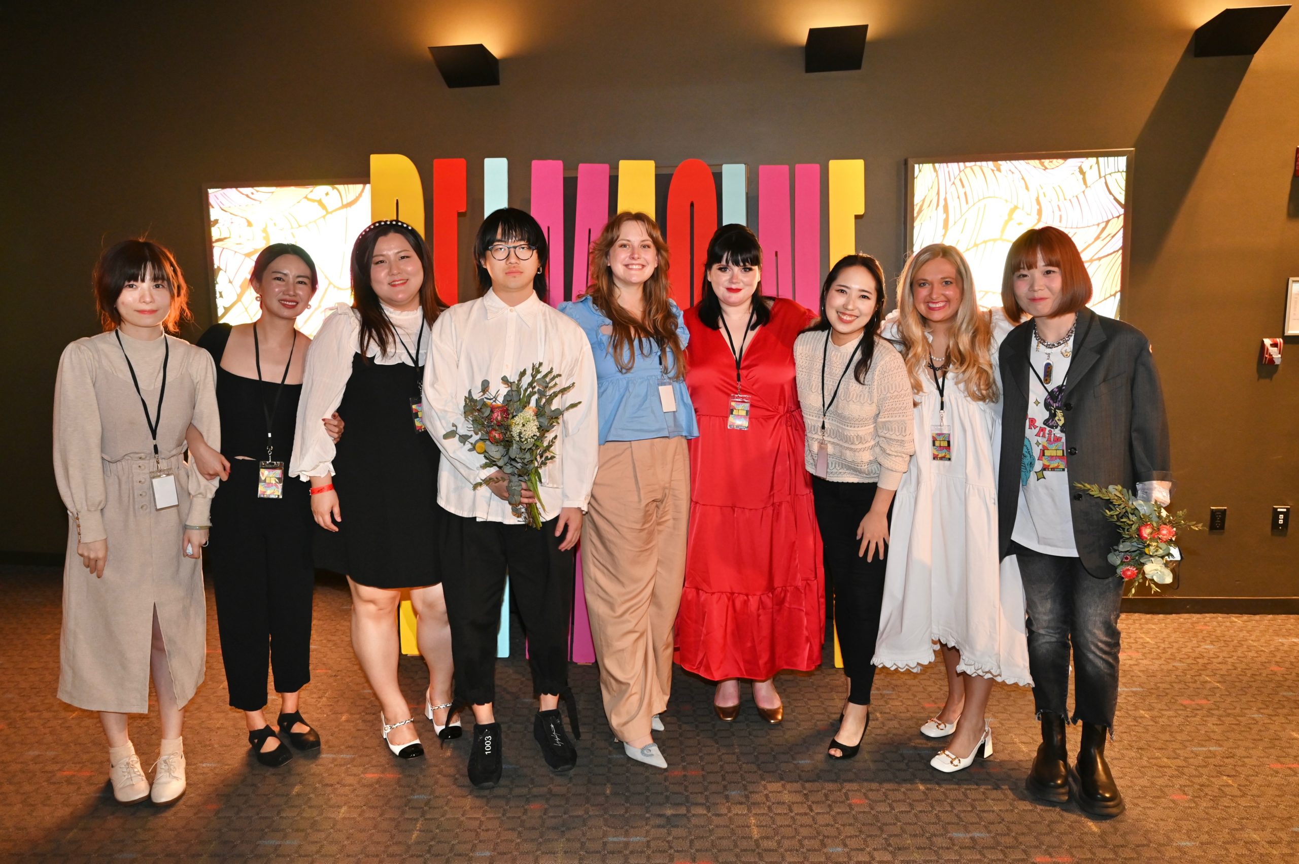Venture 22 students in theater lobby
