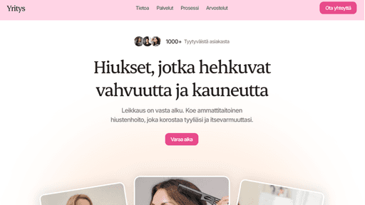 Kampaamon nettisivu – hiuspalvelut ja ajanvaraus