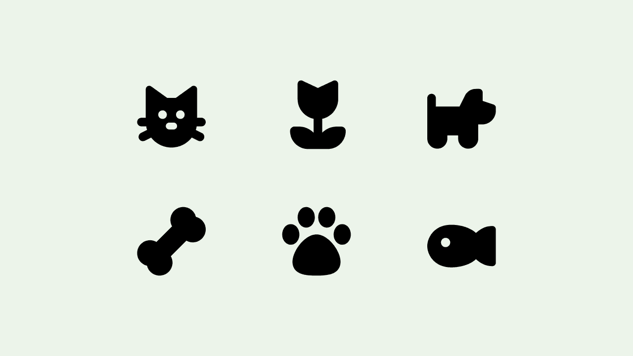 Cyber Solid Animal Icon Set