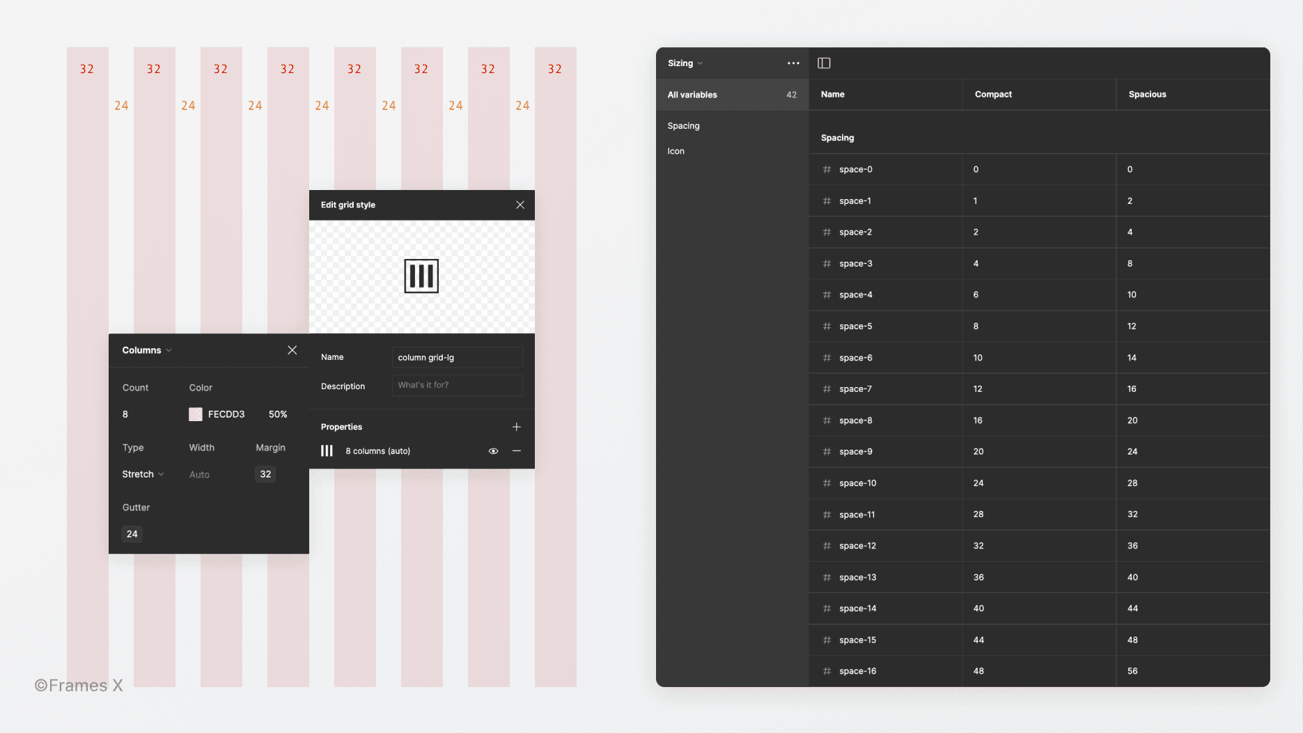 Spacing and grid variables for UI design