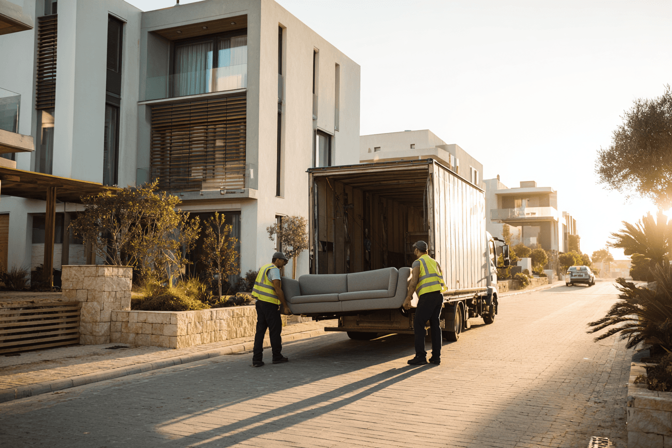 a man standing in front of a display of wooden doors