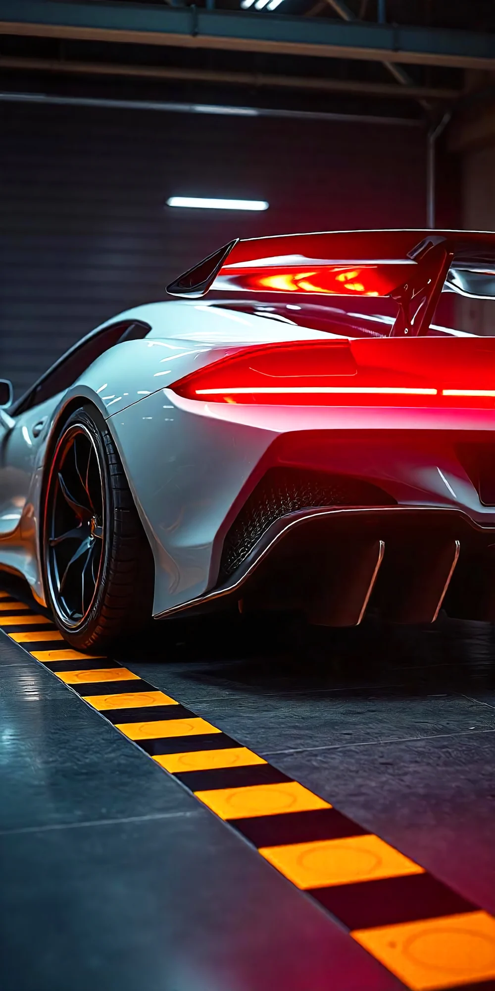 Arden RS, rear three-quarter, tail-lights on