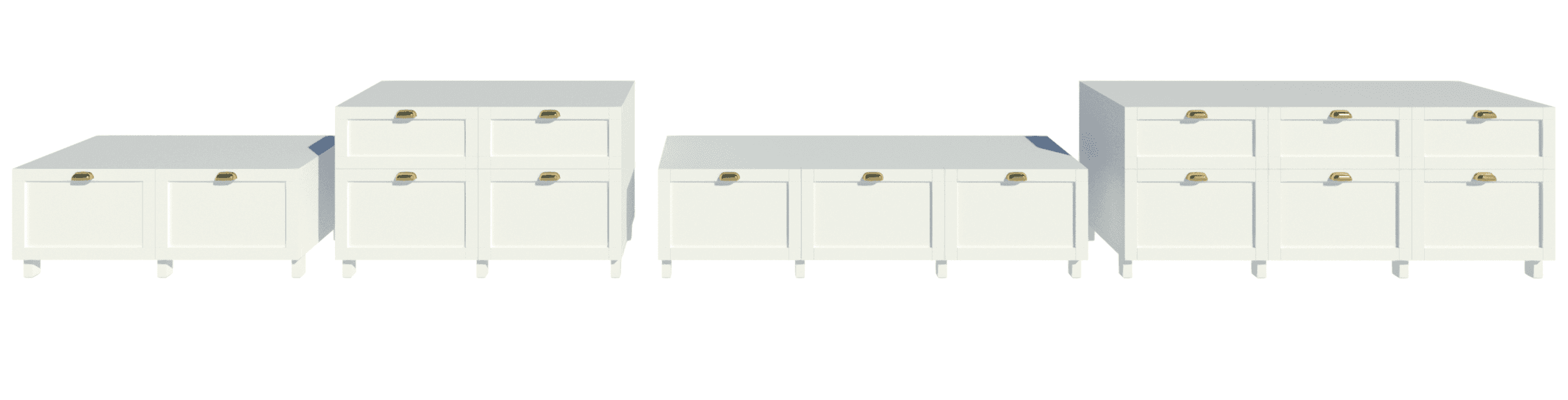 Four unit frame sizes.
