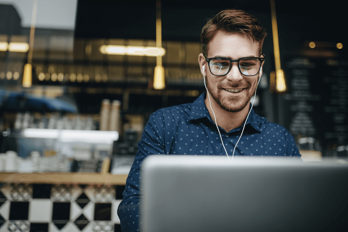 man using a computer