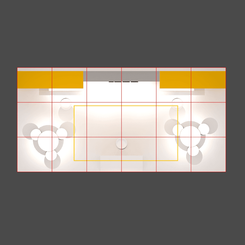10x20 booth rental with two meeting areas and overhead sign