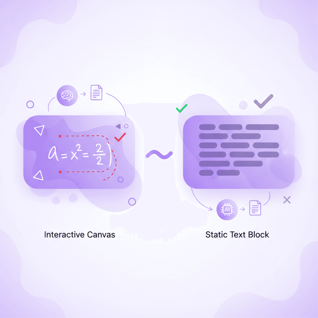 Penseum live error correction interactive canvas interface