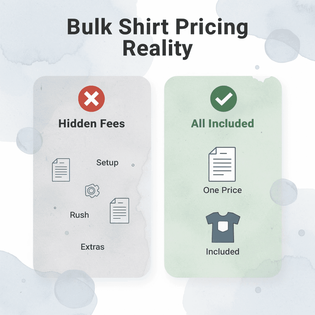 Before and after comparison of hidden fees versus all-inclusive pricing