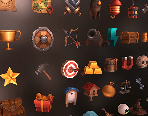 3D PROPS – RPG 50 SET2 by LAYERLAB (LayerLab, layerlab) – premium low-poly weapon set for RPG and adventure games, available on LayerStore and Unity AssetStore.