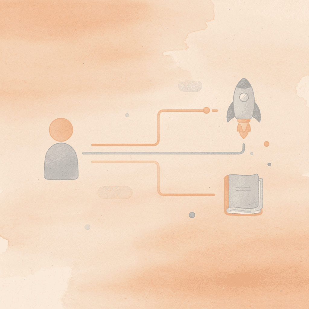 House icon splitting into local and regional business paths